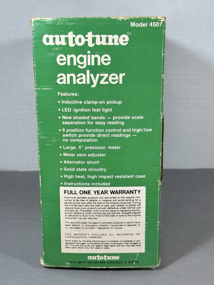 VINTAGE Engine Analyzer Model 4507 Complete w/box 1982 USA Made