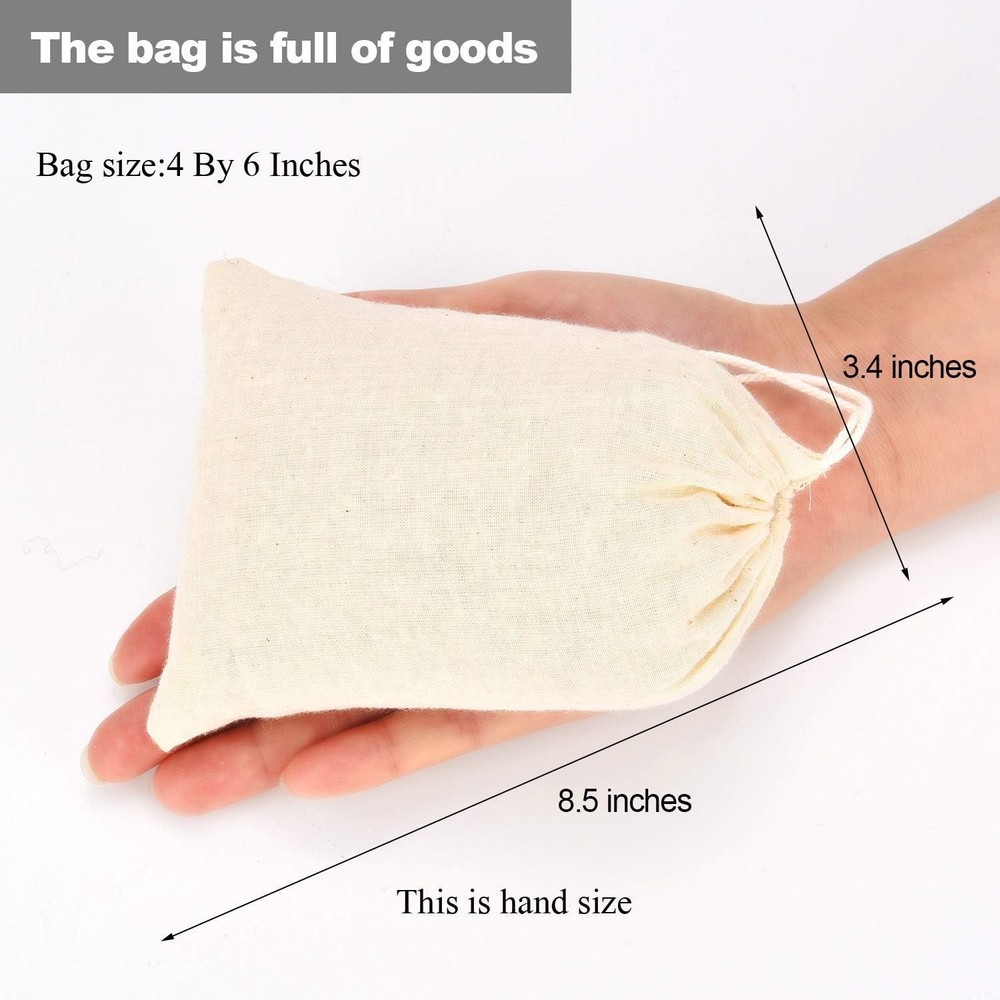 Bulk Cotton Drawstring Bags - Pack of 50