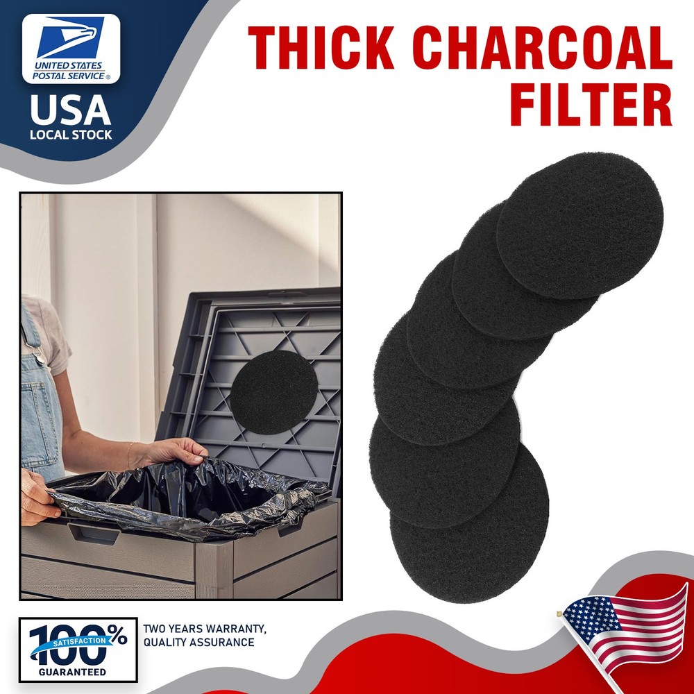 6.7" Round Charcoal Filter Extra Thick 0.4" For Office trash bin Replace new