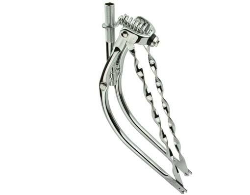 NEW! ORIGINAL 26 BENT SPRING FORK 1 INCH FLAT TWISTED BARS IN CHROME.