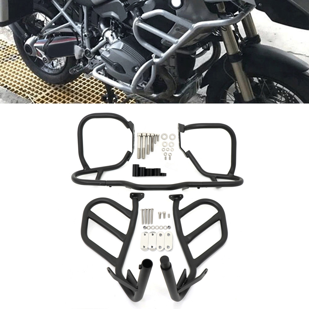 Upper & Lower Engine Guard Highway Crash Bars Protector For BMW R1200GS 2008-12