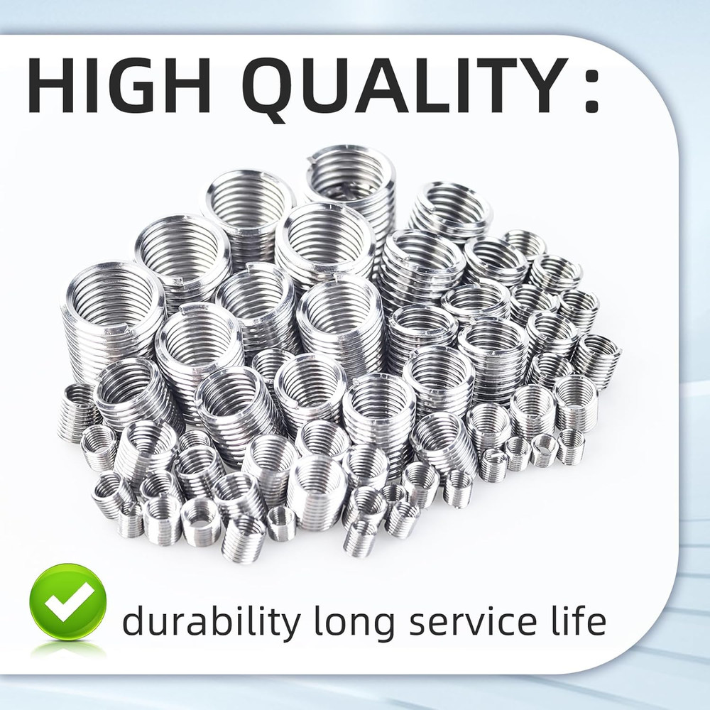 60Pcs Wire Thread Inserts, Coiled Helicoil Wire Inner