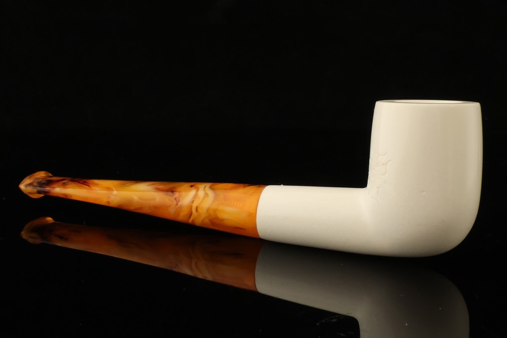 Billiard Block Meerschaum Pipe with custom case 14749
