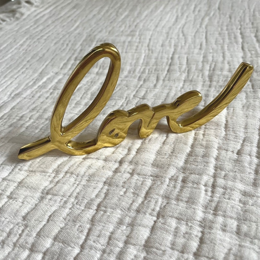 West Elm Solid Brass Love Decor