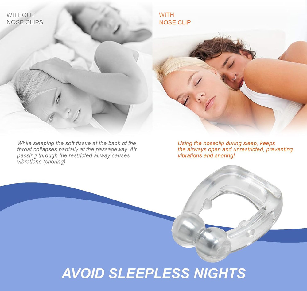 6 Magnetic Anti-Snore Clips - Reusable Silicone Solution for Better Sleep