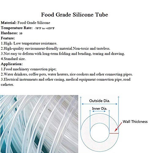 Silicone Tubing 6mm (1/4") ID x 8mm OD Food Grade High-temperature 6mmx8mm 6M