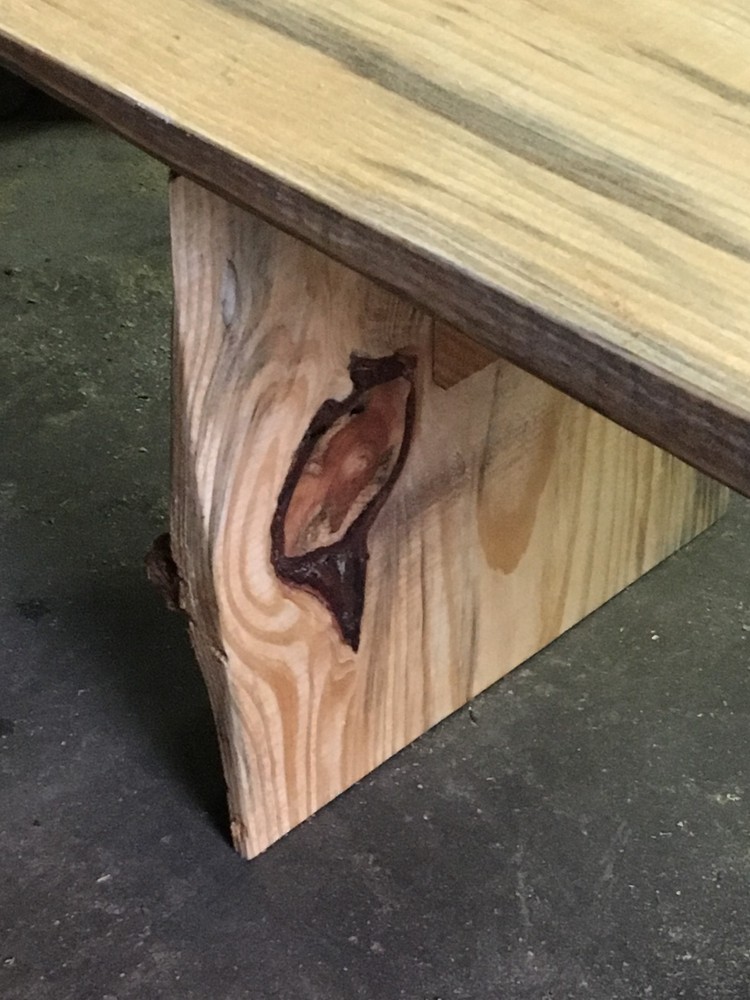 Handmade Pine bench without back. Weatherproofed 5 foot long.