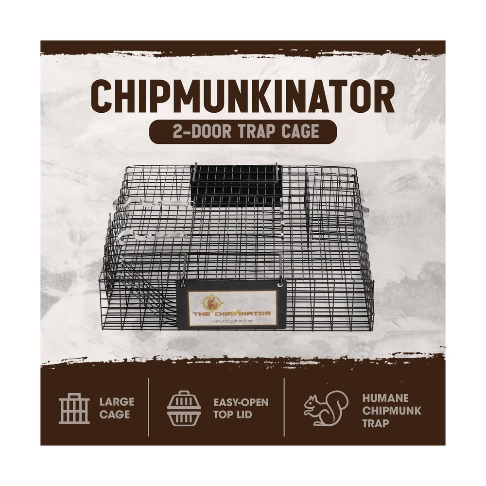 Rugged Ranch Single Chipmunkinator Multi‑Catch Chipmunk Trap, Wire Cage, 1