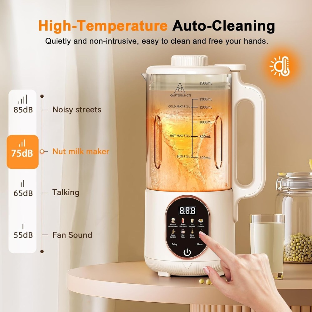 Modern 50oz Nut Milk Machine - Automatic with Delay Start and Keep Warm Features