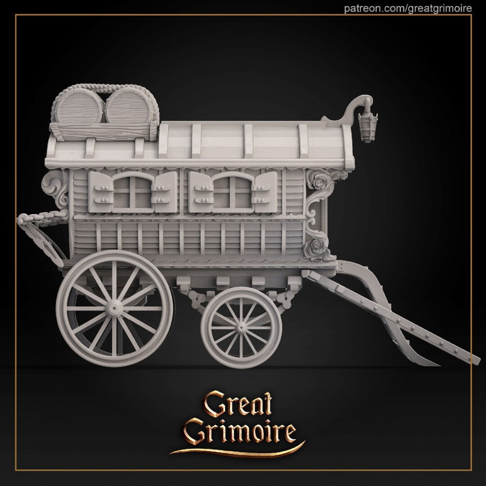 Vardo Gypsy Caravan Miniature | D&D DnD |
