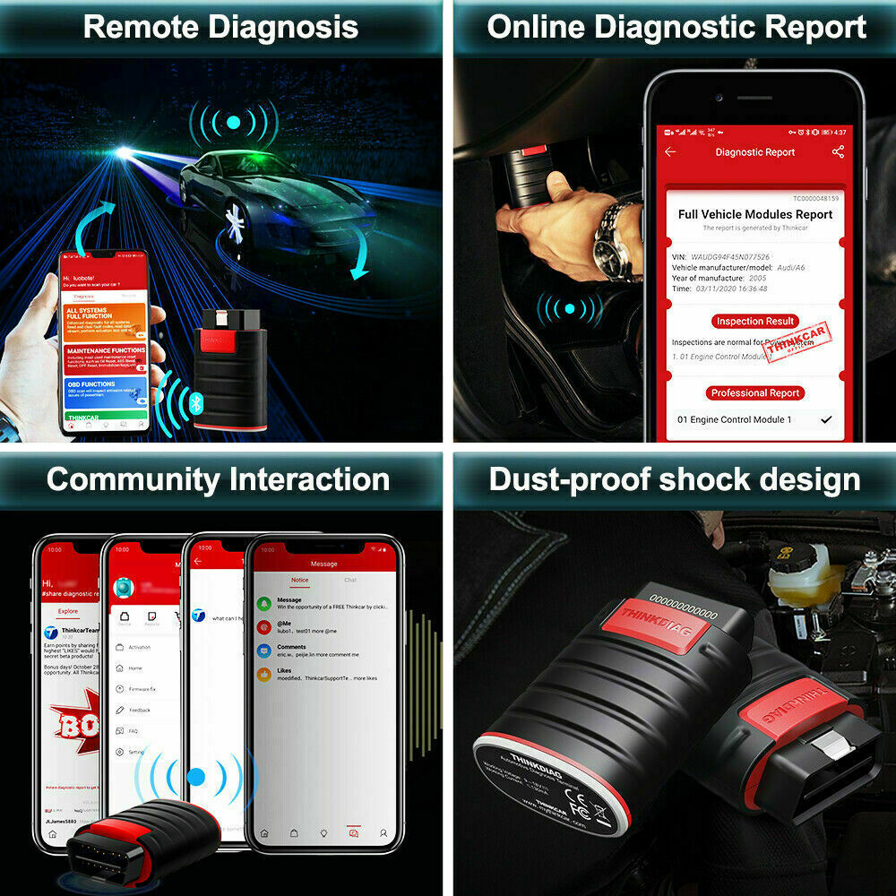 THINKCAR Thinkdiag Bidirectional Full System Free OBD2 Scanner Diagnostic Tool