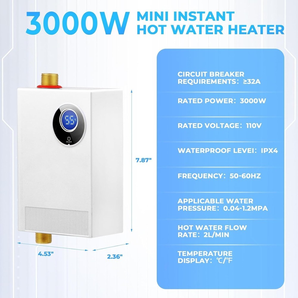 Calentador Instantáneo De Agua Eléctrico Ducha Eléctrica Para Baño Sin Tanque