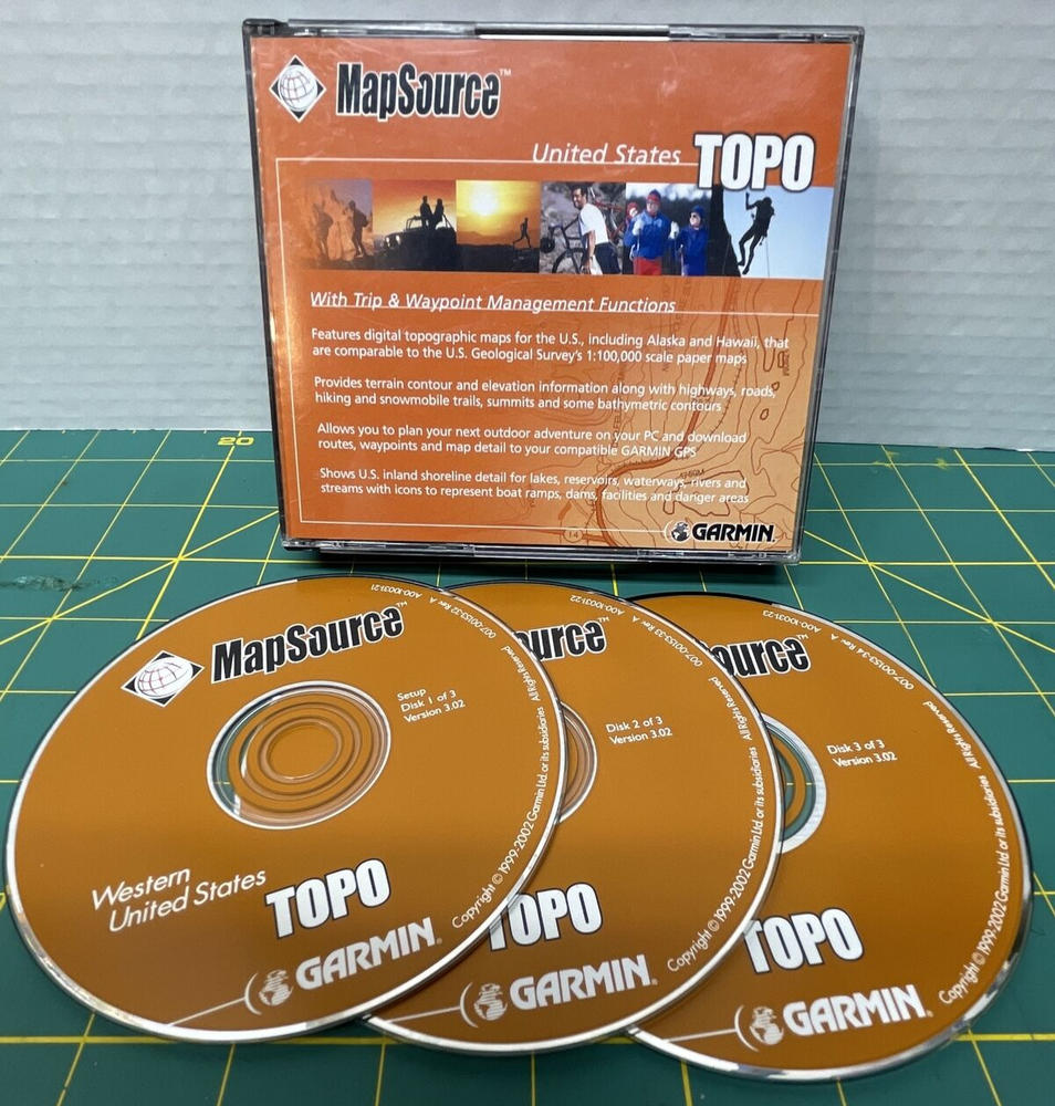 Garmin MapSource USA-TOPO CD-ROM (Windows) version 3.02 Genuine!