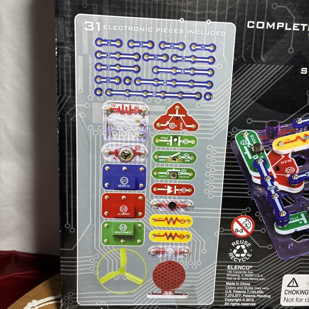 STEM Skill Builder Circuit Maker Create 125 Projects, 31 Electronic Pieces ￼