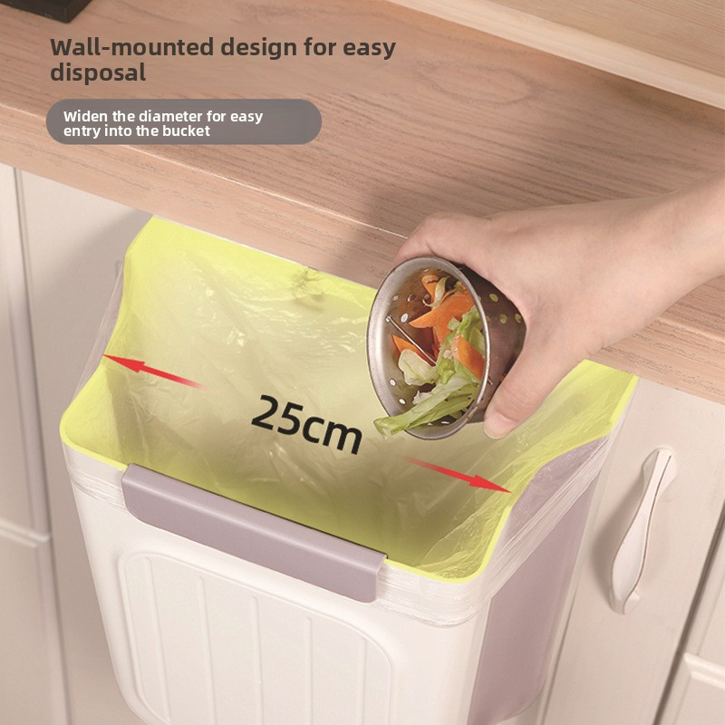 Collapsible Hanging Trash Can 11L – Space Saving Garbage Bin for Kitchen