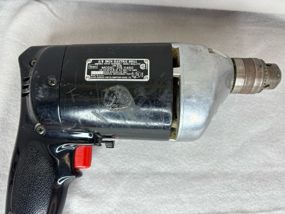 Craftsman Type I Electric Drill 3/8 In 315 11450 Reversible Variable Speeds