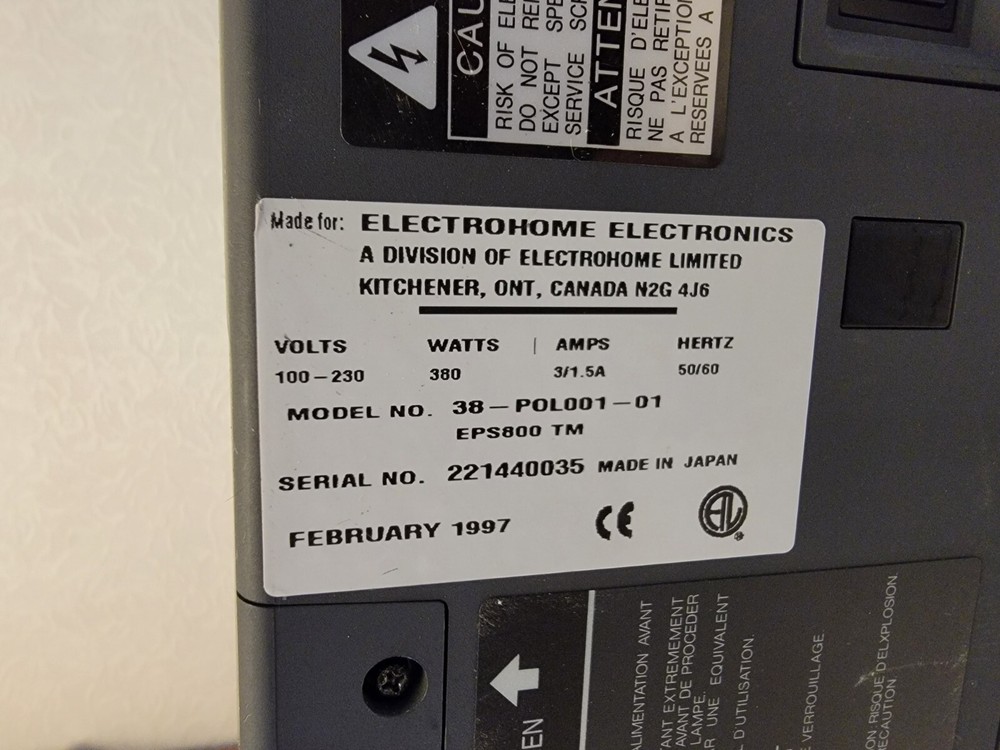 EPS800 Electrohome Conference Room Projector 1997 Works!!!