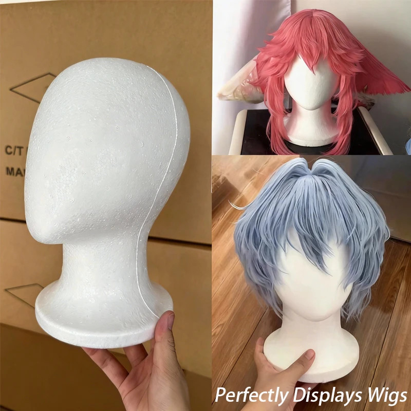 White Foam Mannequin Head Wig Stand Hat Display Holder Styling Model