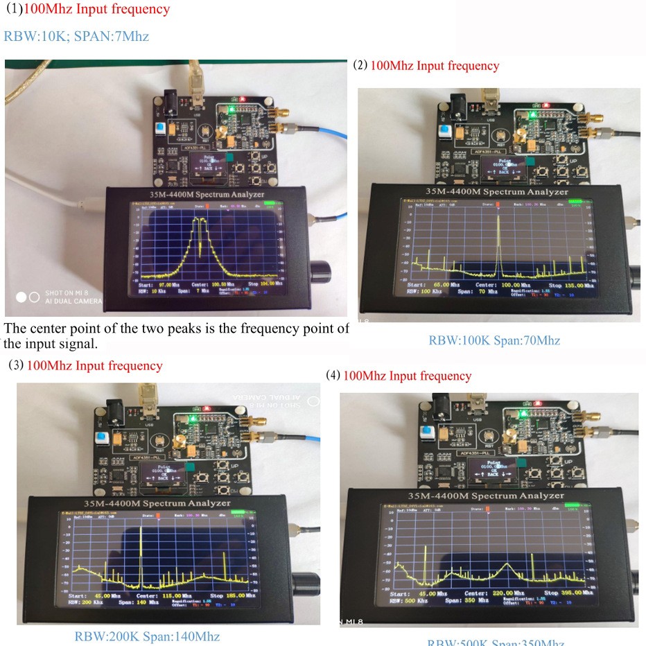 35M-4400MHz Spectrum Analyzer 4.3Inch LCD Screen Professional Handheld Simple