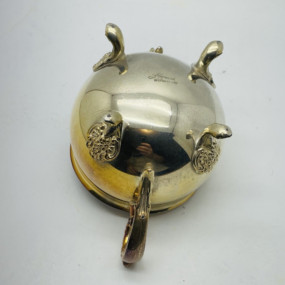 Leonard Silverplate 4 footed dual handles sugar bowl.
