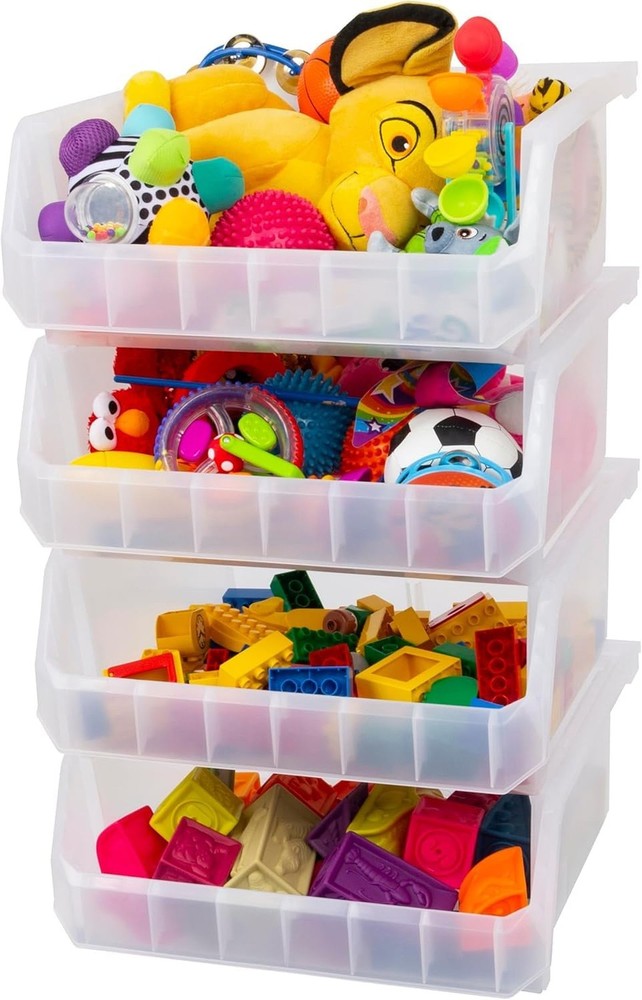 ReadySpace Extra Large Plastic Storage Bins, Stackable Organizer Containers f...