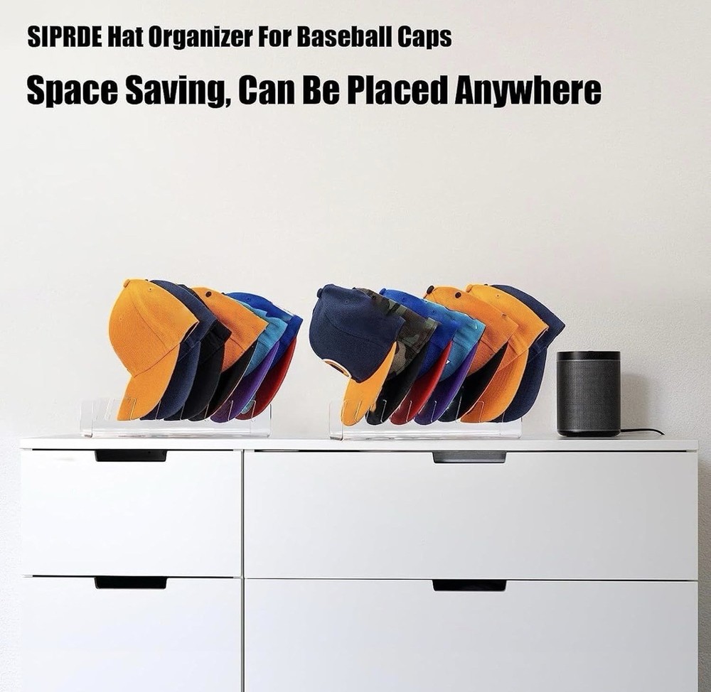2 Piece Hat Storage Organizer Display Holds 7 Each 14 Total