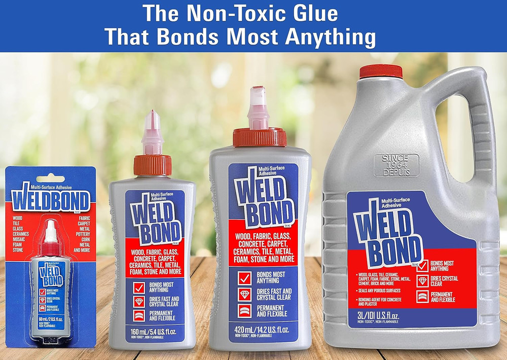 Weldbond Multi-Surface Strong Glue – Fast Drying Glue for Wood, Tile, Ceramic, P