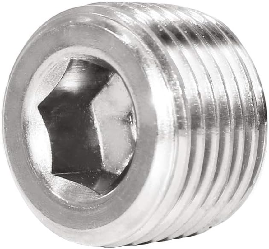 10PCS 1/16" NPT PIPE PLUG FITTING STAINLESS STEEL INTERNAL HEX THREAD SOCKET