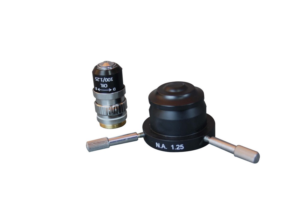 Professional Darkfield Microscope — Camera Port + 100× Iris Oil Objective