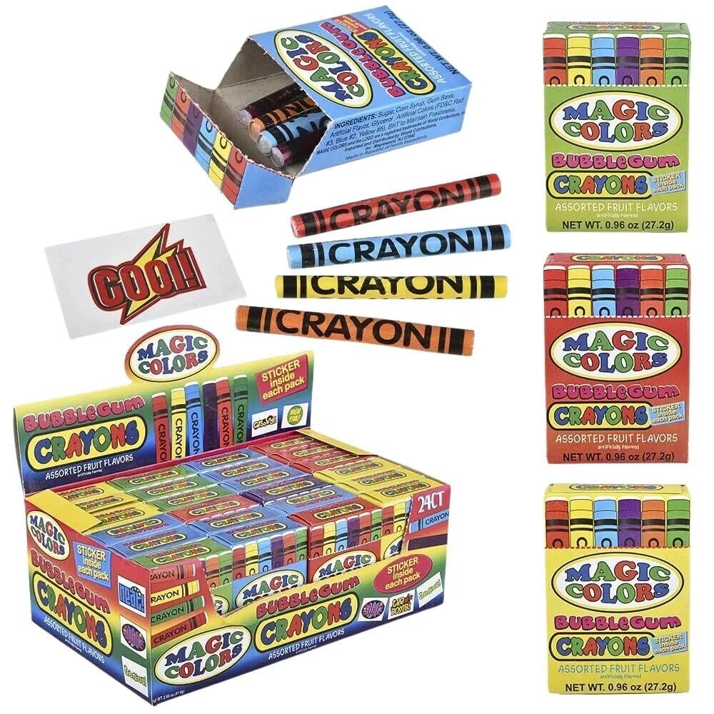Rhode Island Novelty Magic Colors Assorted Fruit Flavored Bubble Gum Crayons