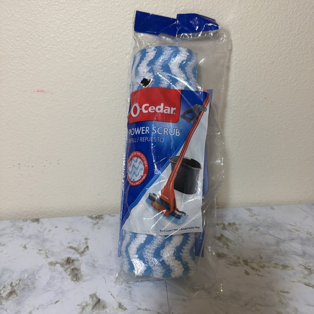 O-Cedar Power Scrub Microfiber Roller Mop Head Refill New Open Package