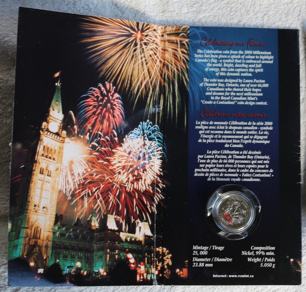 Canada  25 cents colored 2000  "CELEBRATION"