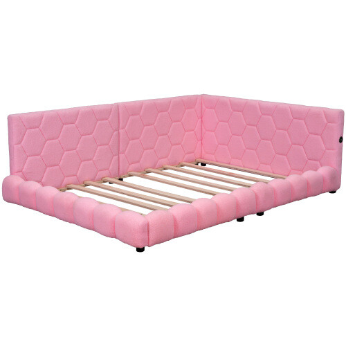 Modern Upholstered Platform Bed Sofa Bed Heavy Duty Daybed Full Size Bed Frames