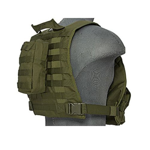 Lancer Tactical Adjustable Padded Protective Tactical Vest OD Green