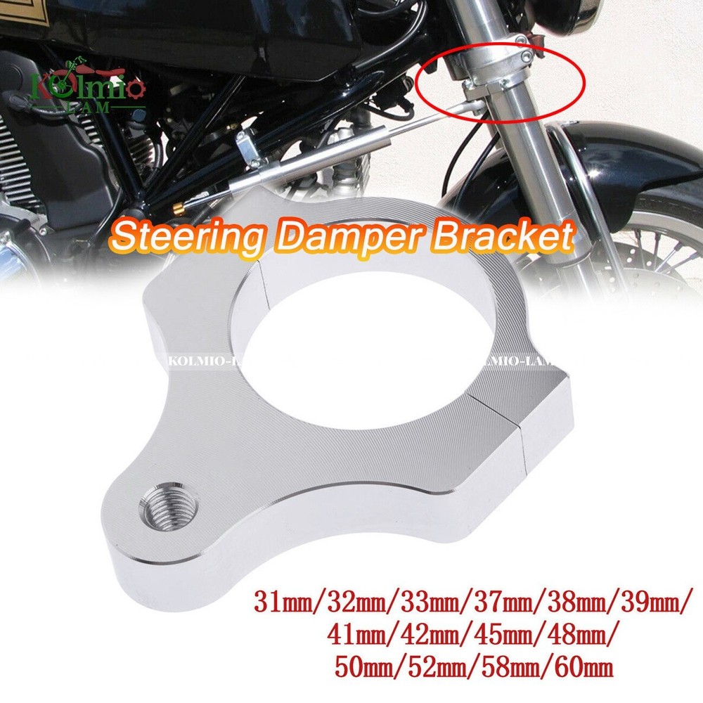 Universal Motorcycle Aluminium Steering Damper Fork Frame Mounting Clamp Bracket