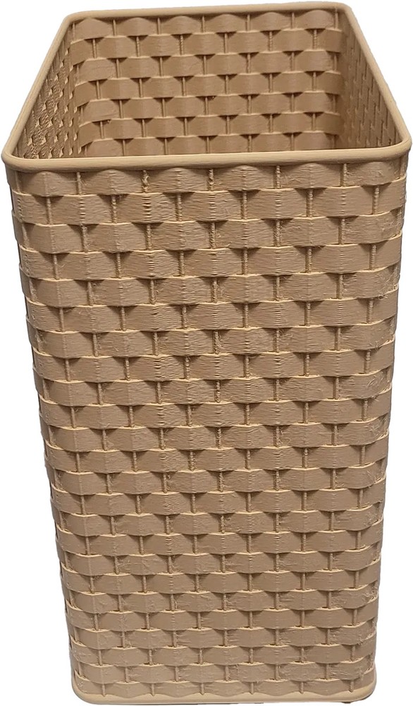 Light Brown Wicker Wastebasket/Decorative Trash Bin/Home Decor/Boho/Rectangular
