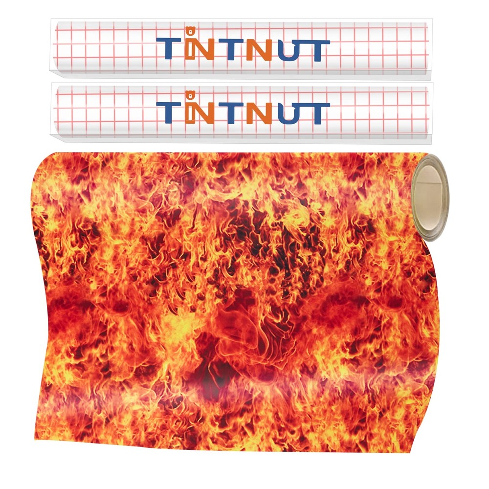 Tintnut Flame Permanent Vinyl Roll - 12 Inch X 5Ft, Permanent Adhesive