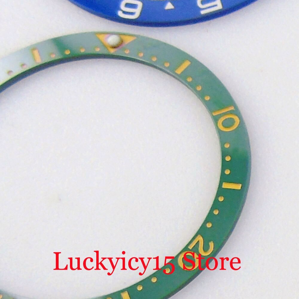 12 Hours Insert Flat 38mm*31.5mm Ceramic Watch Bezel Insert Blue/Red/Green/Black