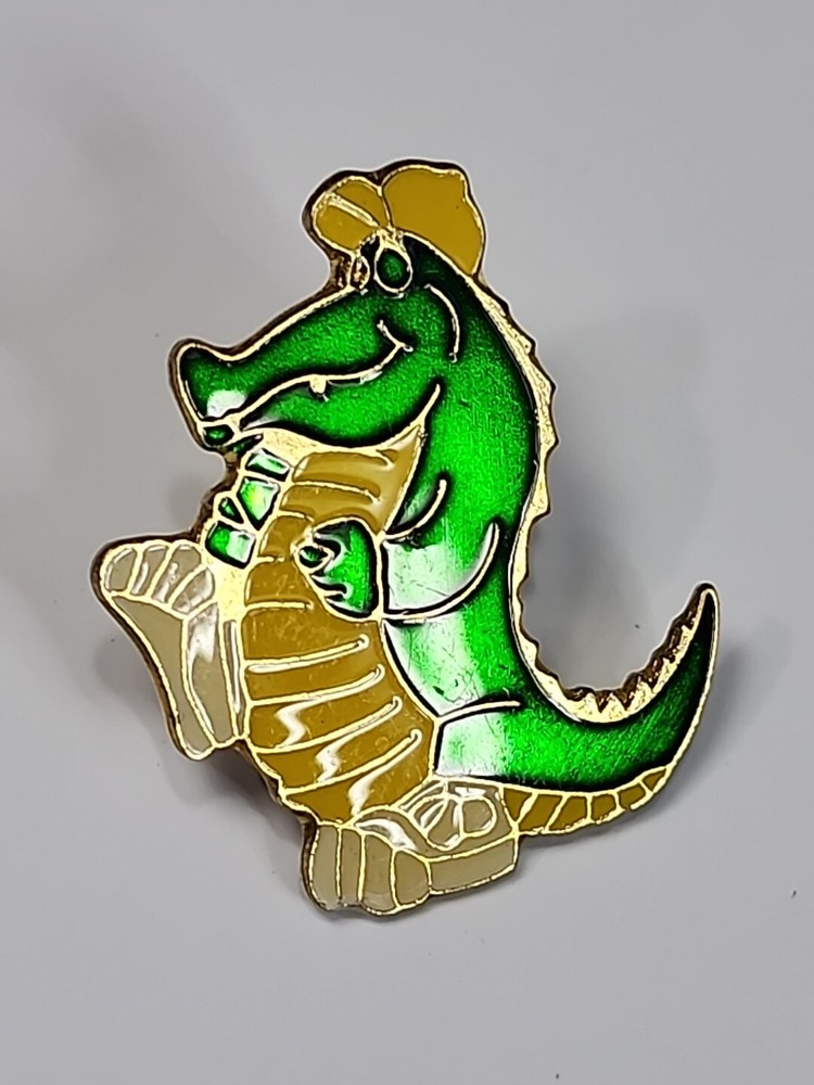 Marching Cartoon Alligator Lapel Pin