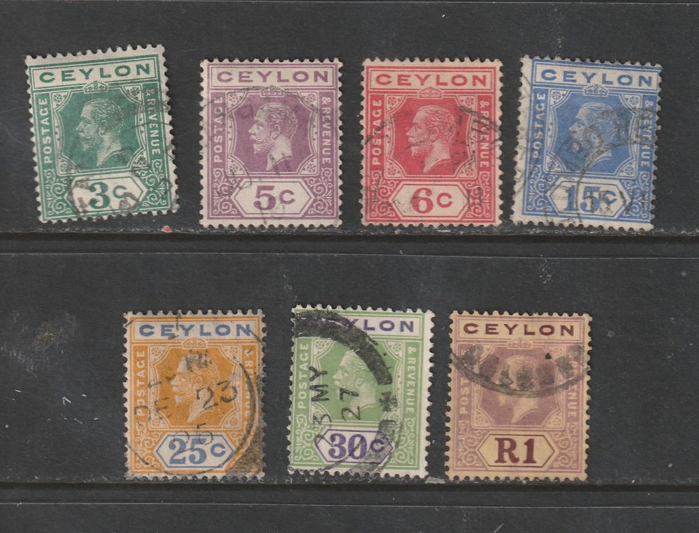Ceylon Scott# 202-204, 206-208 & 210 Used