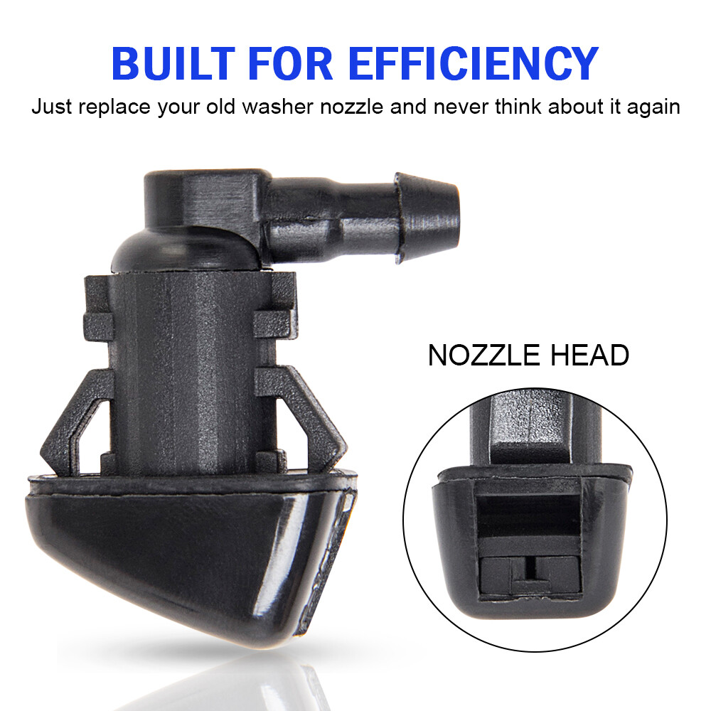 2pcs Windshield Washer Fluid Spray Jet Nozzle Kit Front For Ford Edge 2007-2010