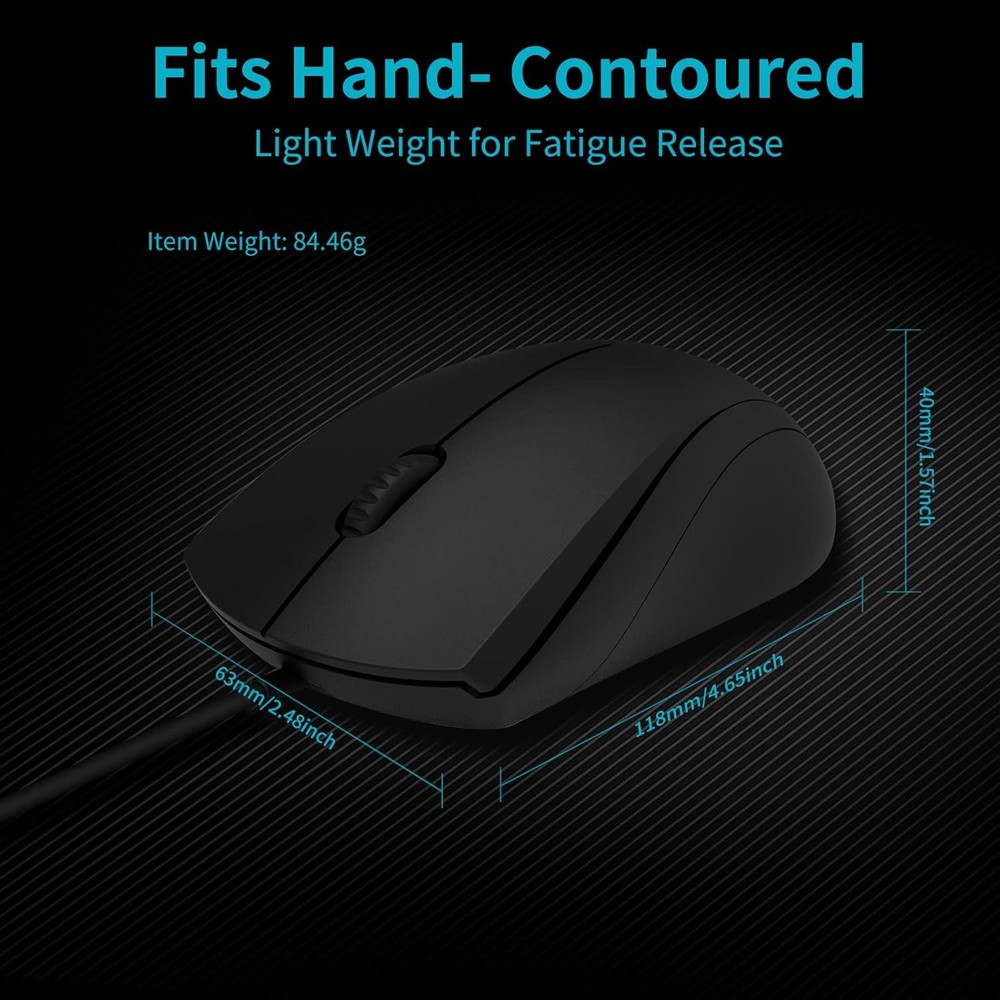 Silent Optical Computer Mouse for Chromebook Notebook PC USB Black UltraSoftX2