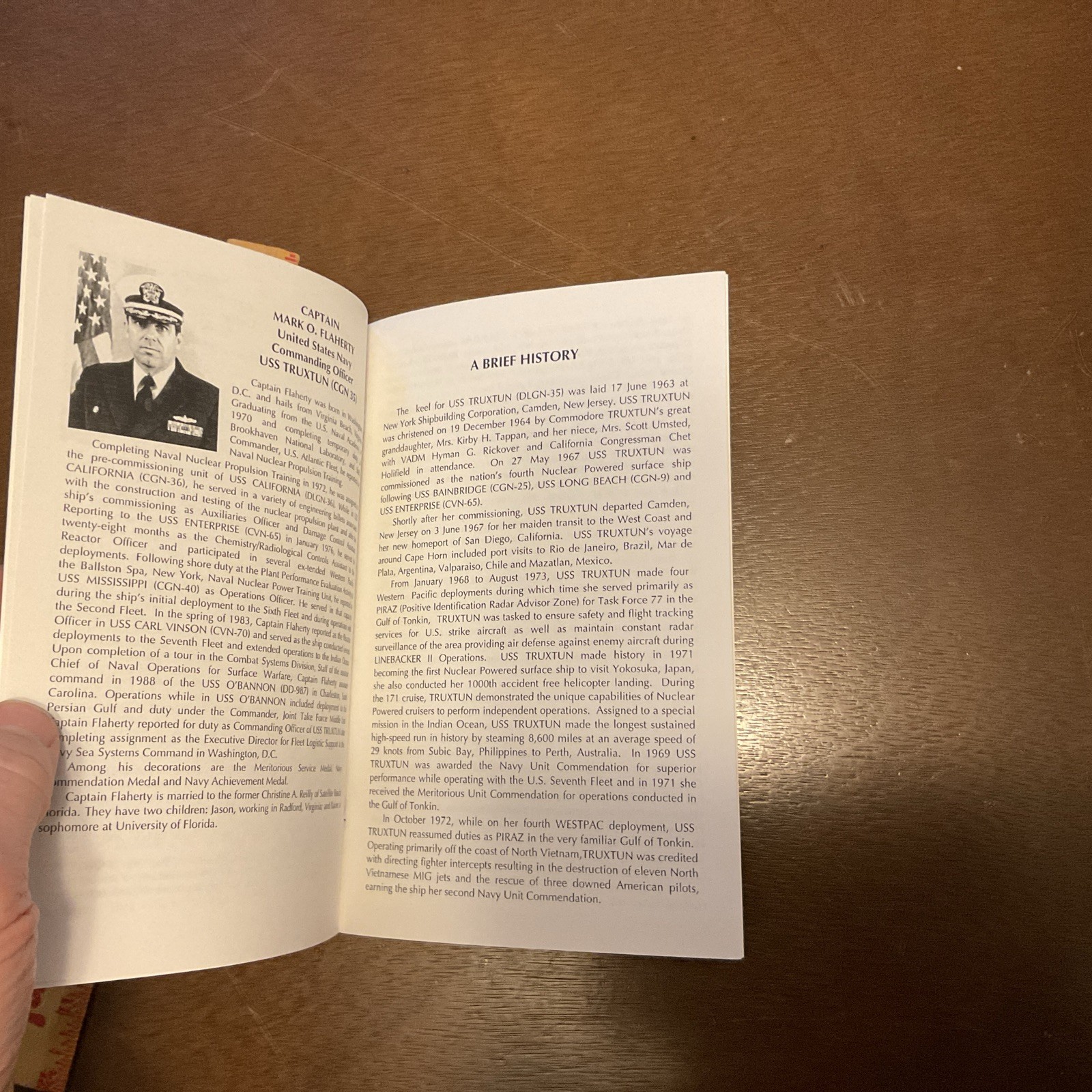 1995 Decommissioning Ceremony USS TRUXTUN CGN 35 Handout Pamphlet Vintage