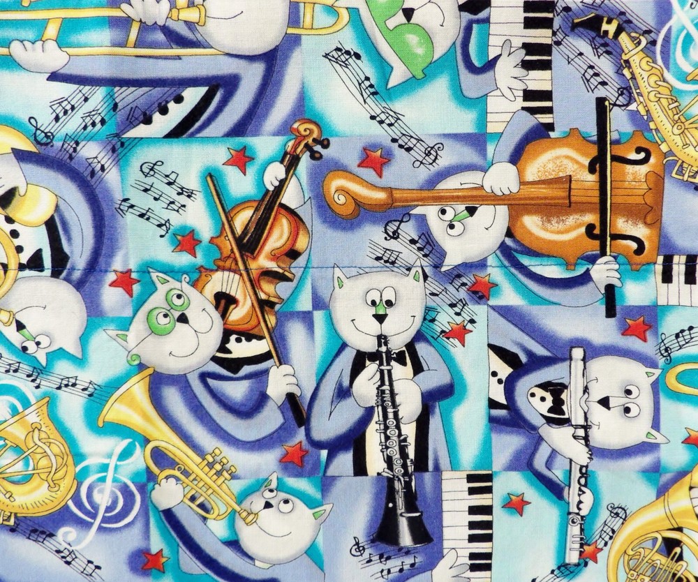 Jazz Cats Playing Musical Instruments Single Standard Pillowcase