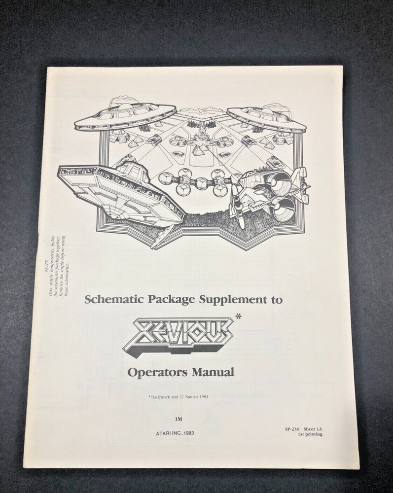 Atari Schematic Package Supplement to Xevious Operators Manual