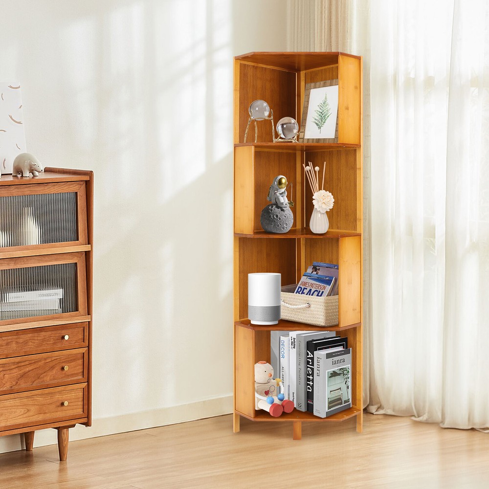 Corner Bookcase A-Shaped Display Bookshelf Multifunctional Storage Display Stand