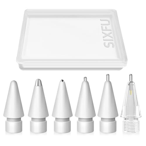 6 Pack White Customized Pencil Tips for Apple Pencils