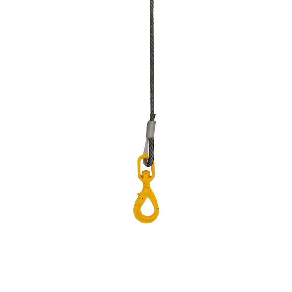 Heavy Duty Winch Cable, Winch Cable with Hook & Self Locking Swivel Hook Yellow