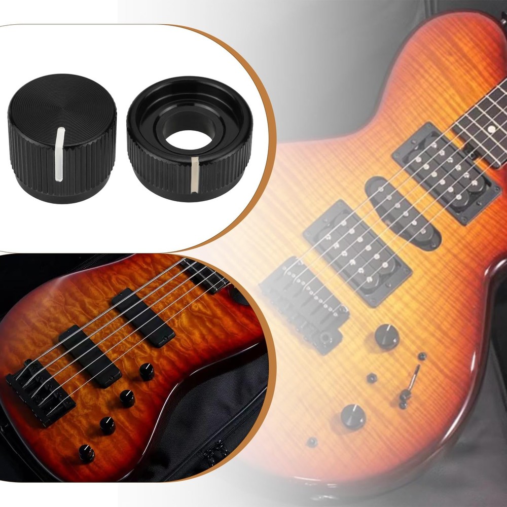2pcs Guitar Aluminum Dual Concentric Control Knobs Dome Volume Tone Stacked K...