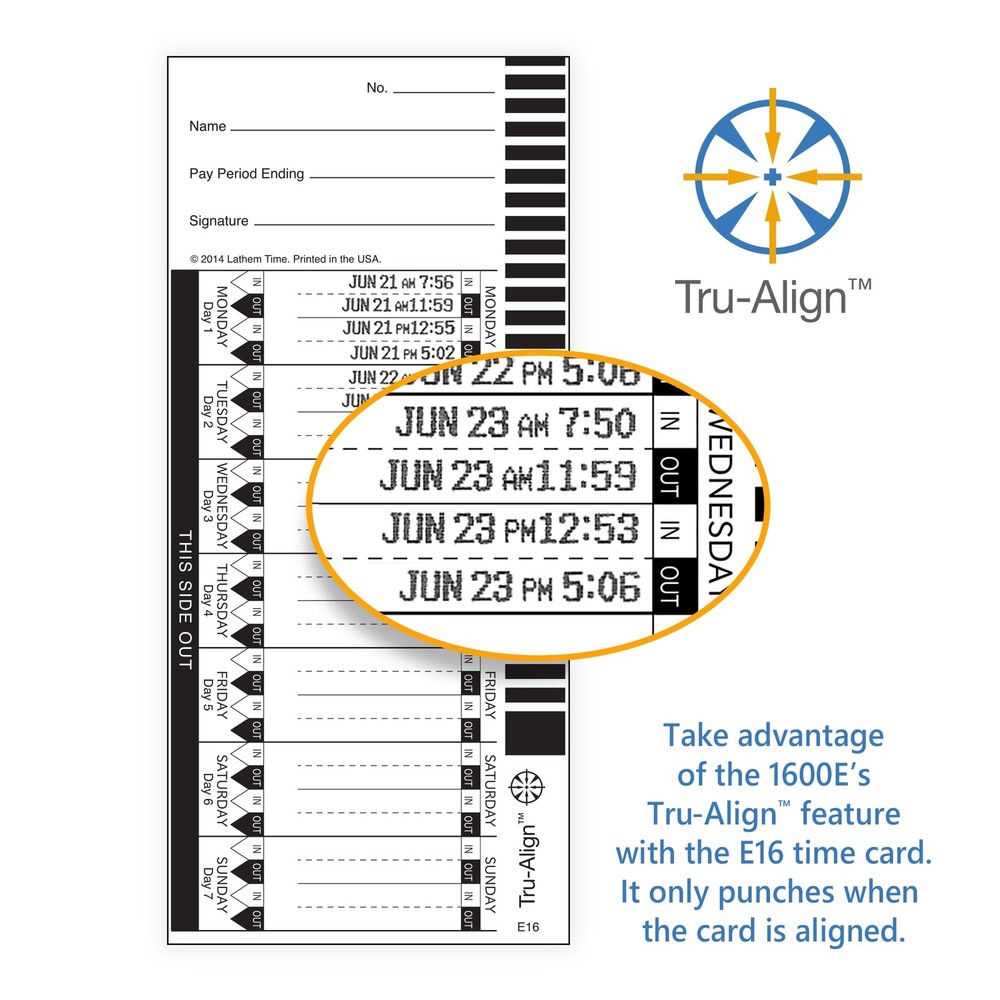 1600e Time Clock Punch Machine & Document Stamp, Time Keeping System with Tru...